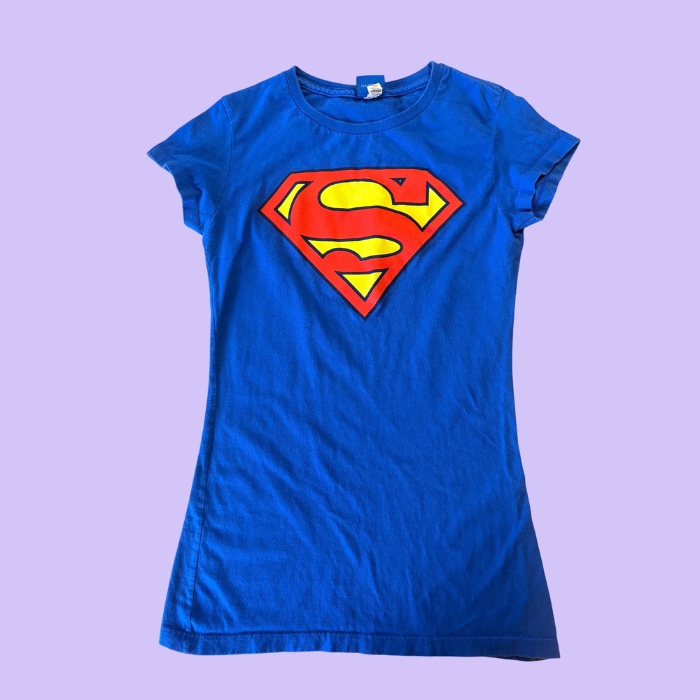 Y2K Superman Graphic Tee Short Sleeve Slim Fit Scene T-Shirt #17